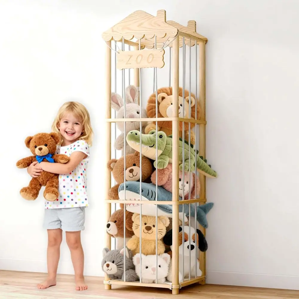 Large Wood Animal Toy Organizer for Kids, Plush Storage, Ideal for Playrooms and Bedrooms – AliExpress 15